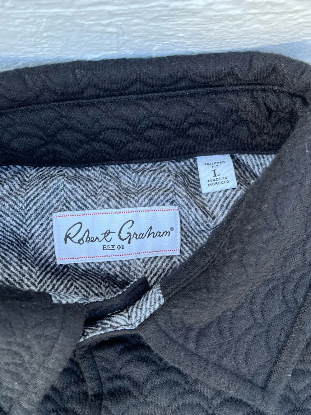 Robert Graham Black Quilted Lightweight Shirt Jacket
